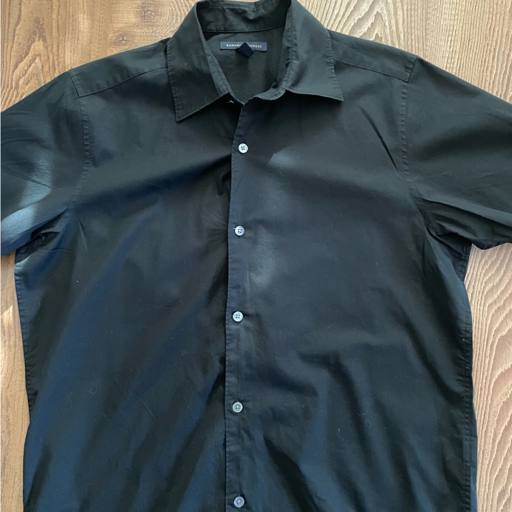 Banana Republic Men’s Black Dress Or Causal Button Up Small Cotton Stretch